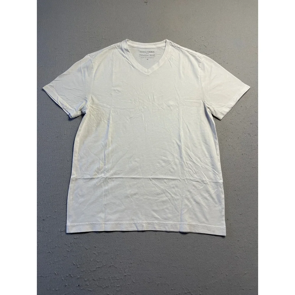 Banana Republic Premium Wash T Shirt Cotton White Medium Mens